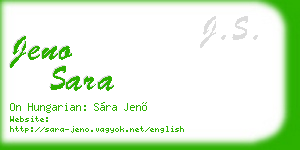 jeno sara business card